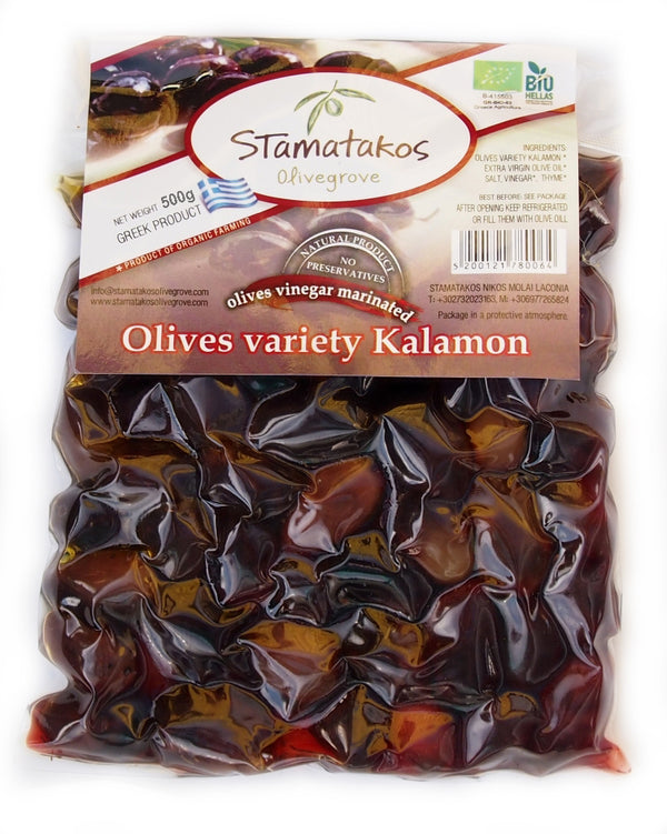 MASLINE KALAMATA VIDATE MARINATE IN OTET BIO 500G