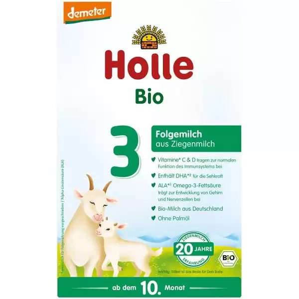 Lapte praf de capra pentru sugari, +10 luni, Formula 3 bio Holle, 400g