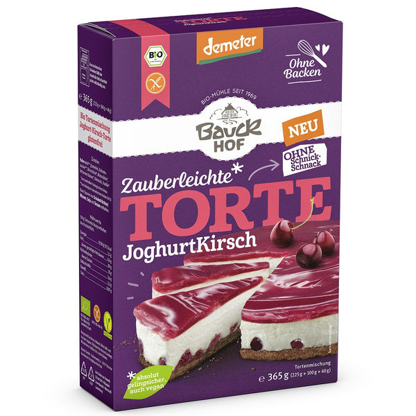 Mix pentru tort bio cu iaurt si cirese fara gluten, 365g