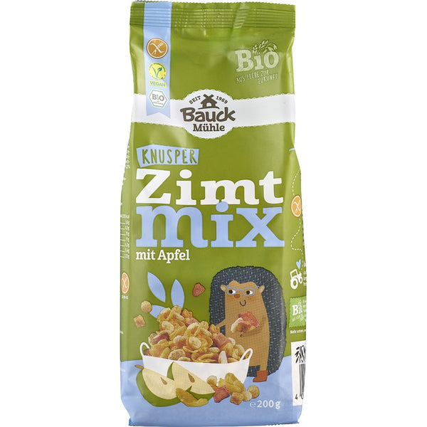 Mix bio crocant de porumb si ovaz cu scortisoara si mar fara gluten, 200g