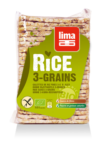 RONDELE DE OREZ EXPANDAT RECTANGULARE SUBTIRI CU 3 CEREALE BIO 130G