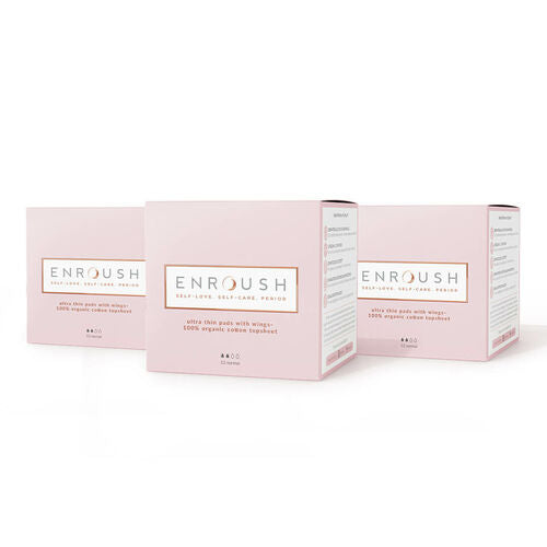 Pachet 3 x Absorbante 100% Organice NORMAL, 12 bucăți | Enroush