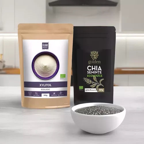 Pachet pentru gemuri: Xylitol Organic ECO - Îndulcitor Natural și Semințe de Chia ECO