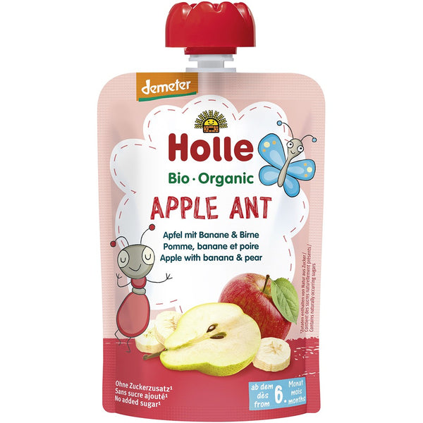 Piure bio de mere cu banane si pere pentru copii 6 luni, 100g
