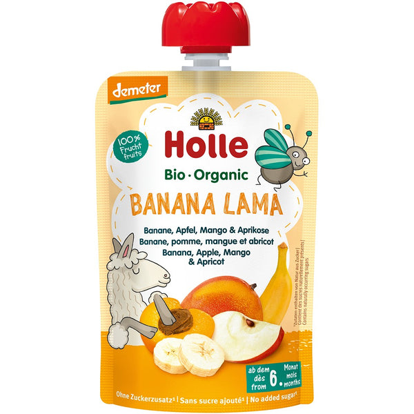 Piure bio de banane mere mango si caise pentru copii 6luni, 100g