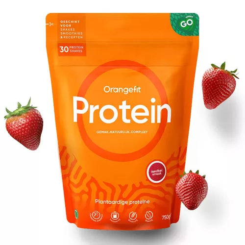 Proteină Vegetală cu Aromă de Căpșuni, 750g | Orangefit