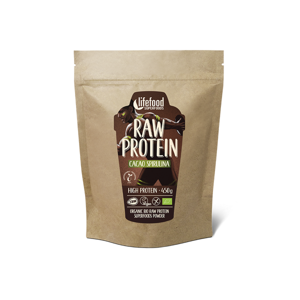 PUDRA PROTEICA CACAO SPIRULINA SUPERFOOD RAW BIO 450G