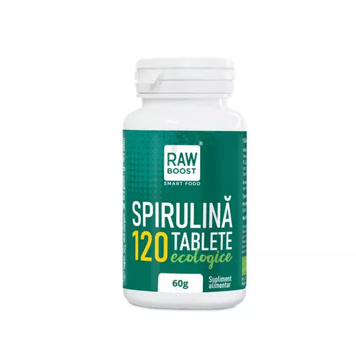 Spirulină Tablete ECO - Flacon - Antioxidant, Imunizant, Antiinflamator | Rawboost