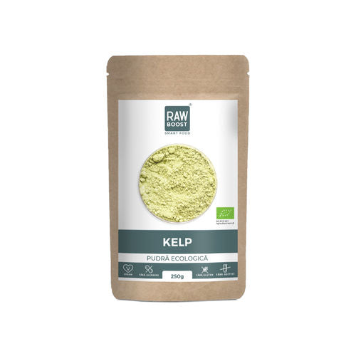 Kelp Pudră ECO - Mineralizant, Alcalinizant, 250g | Rawboost