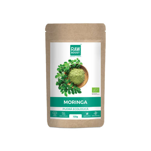 Moringa Pudră ECO - Folosită în Combaterea Malnutriției, 125g | Rawboost