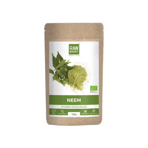 Neem Pudră ECO - Afecțiuni Gastrointestinale, Dermatologice, 125g | Rawboost