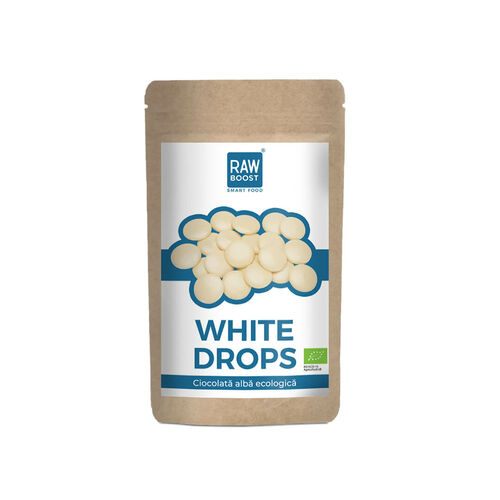 White Drops - Ciocolată Albă Vegană ECO, 90g | Rawboost