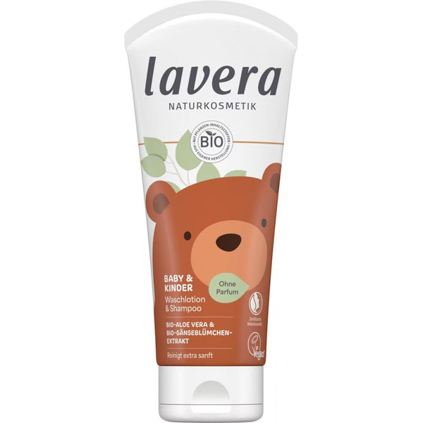 Sampon si gel de dus cu aloe vera bio pentru copii fara parfum, 200ml