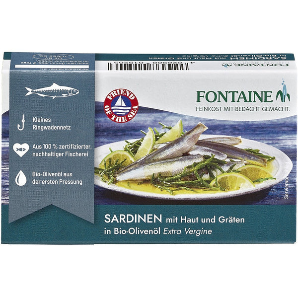 Sardine in ulei bio de masline, 120g