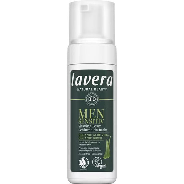 Spuma de ras sensitiv cu aloe vera bio si mesteacan bio, 150ml