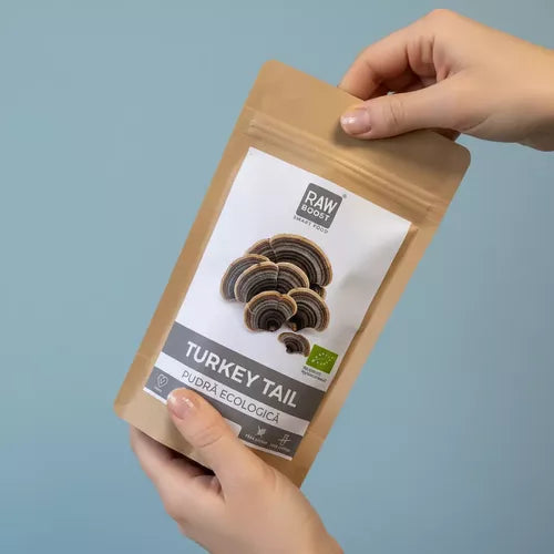 Turkey Tail Pudră ECO - Susține Imunitatea și Flora Intestinală, 60g | Rawboost